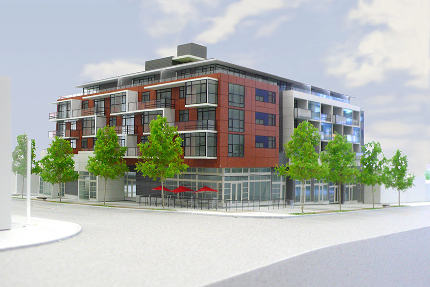 computer rendering of vancouver main street and 4th avenue residential building