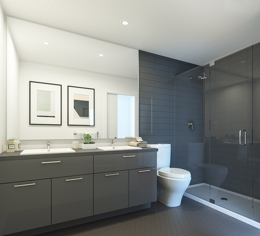 interior design of bathroom in residential complex