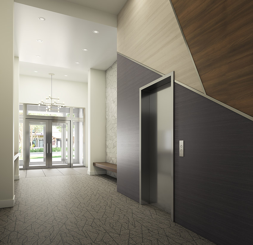 interior design of lobby of north vancouver residential build