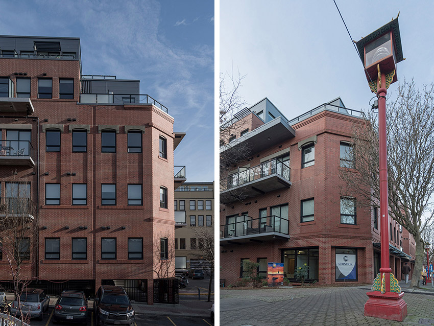 side by side views of heritage building