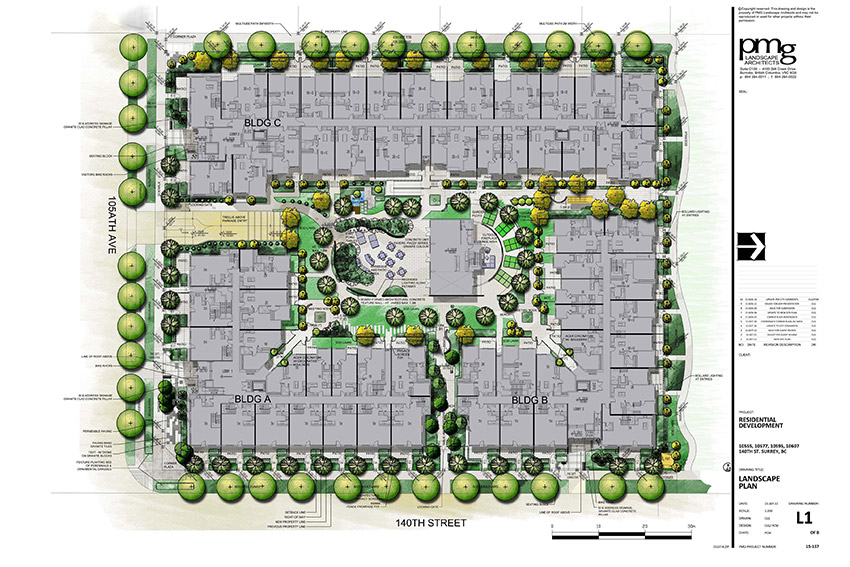 architectural overhead drawing of surrey residential complex