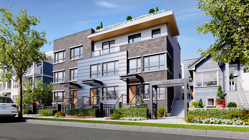 3 story residential condos in vancouver next to house